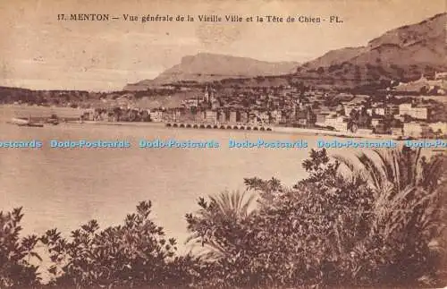 R369651 17 Menton Vue generale de la Vieille Ville et la Tete de Chien FL Etabli