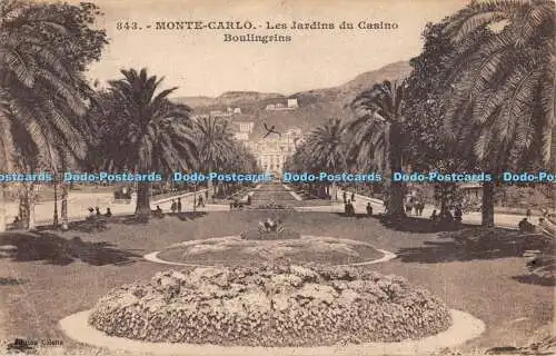 R369653 843 Monte Carlo Les Jardins du Casino Boulingrins Edition Giletta 1924