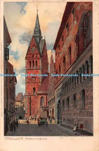 R368095 Hannover Marktkirche Künstlerpostkarte No 2218 von Ottmar Zieher Kunsta