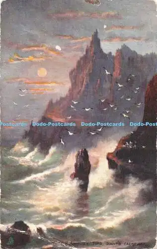 R368109 The Chimney Tops Giant Causeway Rough Seas Irish Coast Tuck Oilette 1498