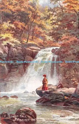 R368110 Rhaiadr Du Lower Fall Welsh Waterfalls Tuck Oilette 7602 1907