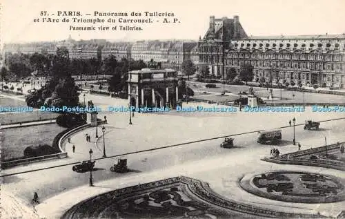 R369686 37 Paris Panorama des Tuileries et lArc de Triomphe du Carrousel E Papeg