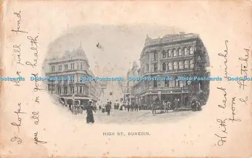 R371432 Dunedin High St Postkarte 1903