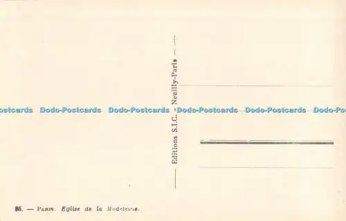 R369704 85 Paris Eglise de la Modeleine S I C Neuilly Paris