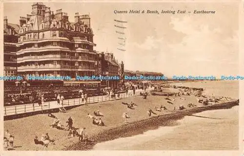 R371457 Eastbourne Queen Hotel and Beach Looking East 1927