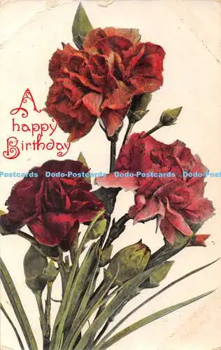 R368157 A Happy Birthday Red Flowers Wildt and Kray The Natural Flowers Series