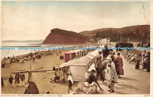 R368172 Teignmouth Promenade vom Pier Blick nach Westen Photochrom 1931