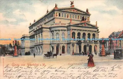 R371497 Gruss aus Frankfurt a M Opernhaus Postkarte 1909