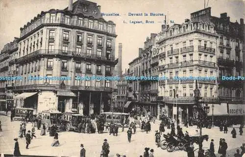 R369764 Bruxelles Devant la Bourse L Lagaert Brux No 24 1908