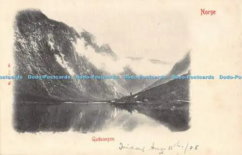 R368192 Norge Gudvangen M und Co Postkarte 1905