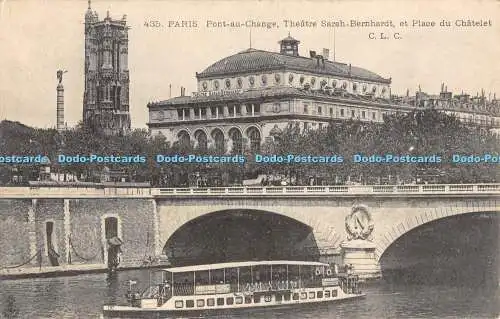 R368211 Paris Pont au Change Theatre Sarah Bernhardt et Place du Chatelet C L C