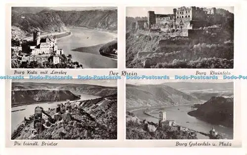 R371743 Der Rhein Burg Katz mit Loreley Burg Rheinfels Jahre Cramers Originalfot