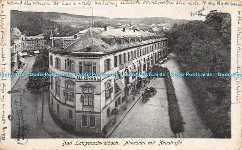 R371793 Bad Langenschwalbach Alleesaal mit Neustrasse Heinrich Nord Nr 610 1921