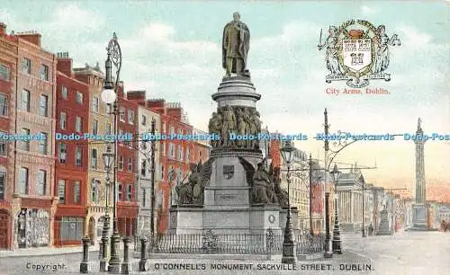 R371836 Dublin City Arms O Connell Monument Sackville Street Chas L Reis