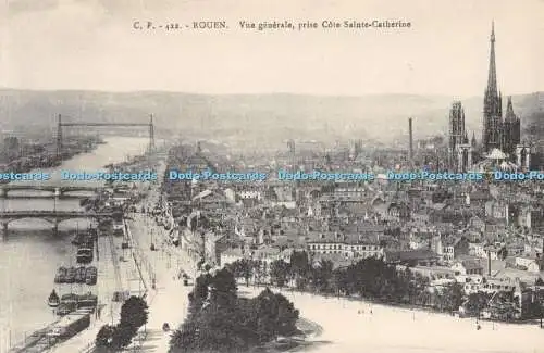 R370100 C V 422 Rouen Vue generale prise Cote Sainte Catherine