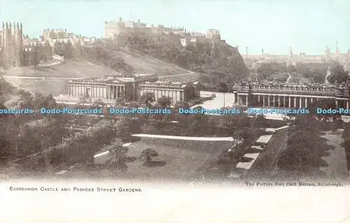 R371882 Edinburgh Castle and Princes Street Gardens E T W D The Picture Post Car