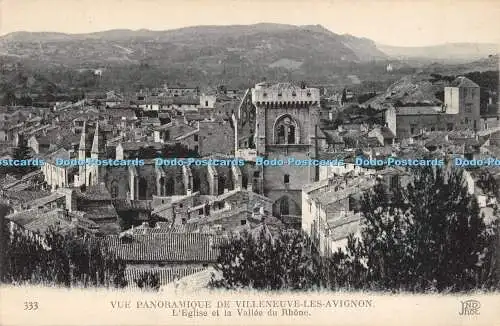 R370179 333 Vue Panoramique de Villeneuve Les Avignon LEglise et la Vallee du Rh