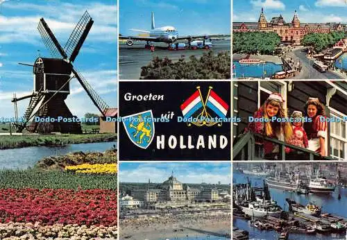 D096856 Holland. Groeten uit Holland. Schlitten fahren. Multi View