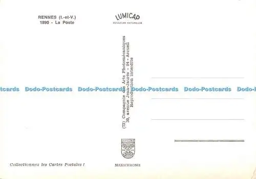 D096863 Rennes. La Poste. C. A. P. Mexichrome
