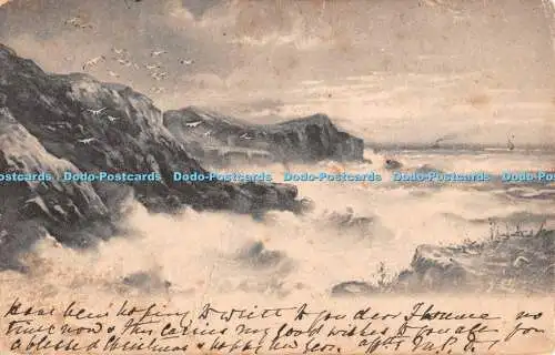 R372009 Sturm im Meer G K A Postkarte 1903