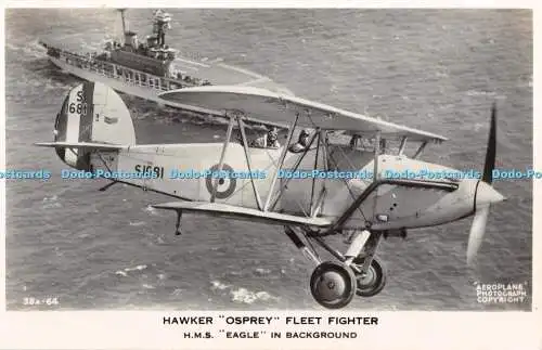 R372035 Hawker Osprey Fleet Fighter H M S Eagle im Hintergrund Valentine Aeroplan