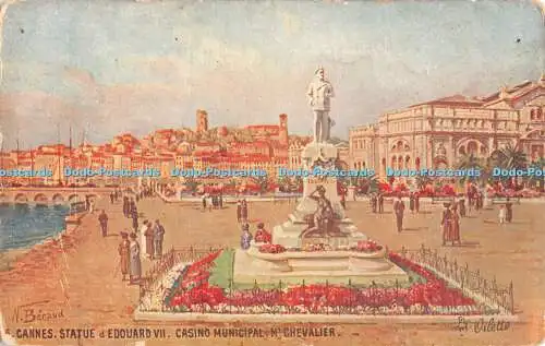 R372040 Cannes Statue d Edouard VII Casino Municipal M Chevalier Tuck No 76