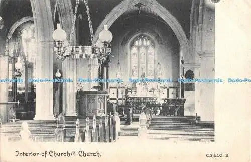 R372048 Innenraum der Churchill Kirche C S und Co B 1906