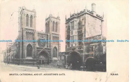 R372280 Bristol Cathedral and St Augustine Gate H B and S 1905