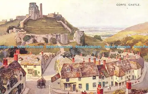 R374121 Corfe Castle E1111 Art Colour Valentines E W H