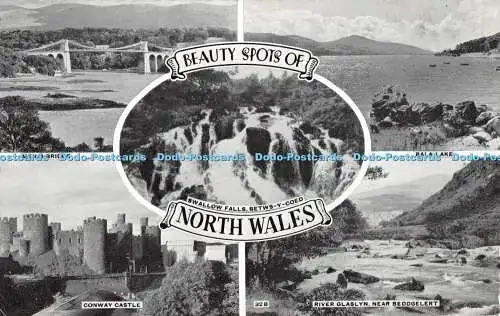 R376224 Beauty Spots of North Wales Menai Bridge Bala Lake Multi View 1963