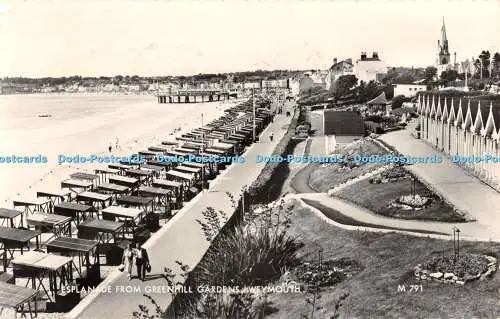 R376379 Weymouth Esplanade from Greenhill Gardens Valentine Echtfoto 1964