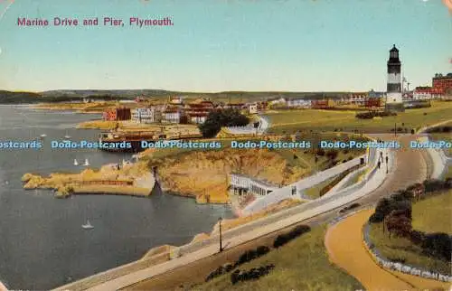 R375068 Marine Drive and Pier Plymouth 1929