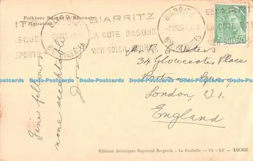 R375081 Folklore Basque et Bearnais Musiciens Editions Artistiques Raymond Berge