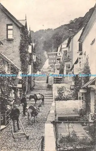 R378249 Clovelly High Street Postkarte 1914