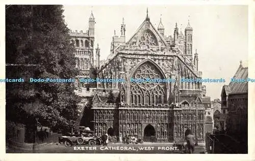 R376613 Exeter Cathedral West Front Excel Serie 1945