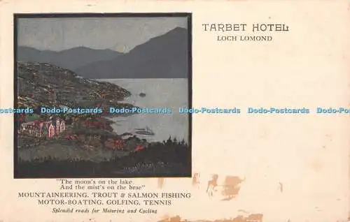 R376747 Loch Lomond Tarbet Hotel Der Mond auf dem See Und der Nebel auf dem Brae P