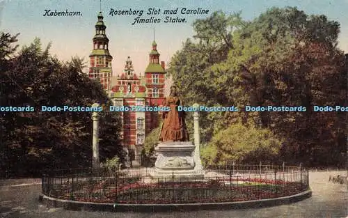 R376763 Kobenhavn Rosenborg Slot med Caroline Amalies Statue Geerts Forlag No 33