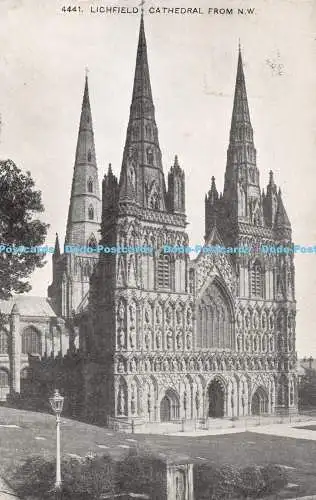 R378454 Lichfield Cathedral From N W 4441 Grano Series Photochrom Co 1907