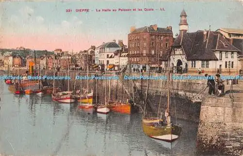 R377019 Dieppe La Halle au Poisson et les Quais LL 331 Levy et Neurdein Reunis