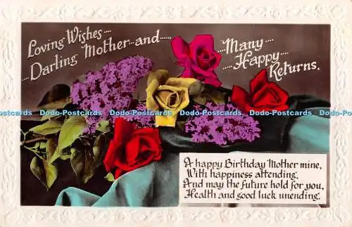 R380058 Liebevolle Wünsche und viele glückliche Rückkehr Liebling Mutter RP 1931