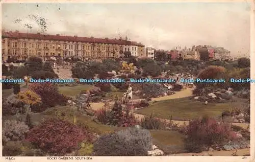 R380062 Southsea Rocks Gardens M and Co Postkarte 1938