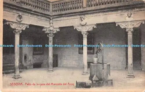 R377044 Segovia Patio de la casa del Marques del Arco Fototipia Thomas