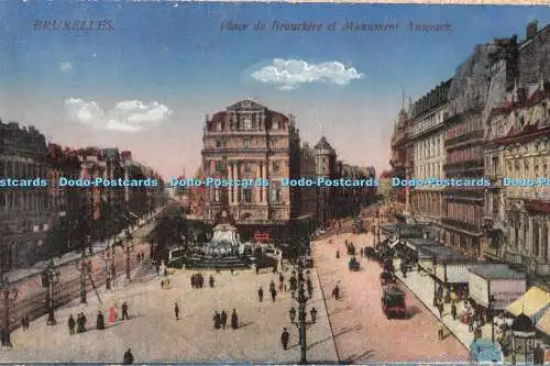 R375603 Bruxelles Place de Brouckere et Monument Anspach C B Br Ed