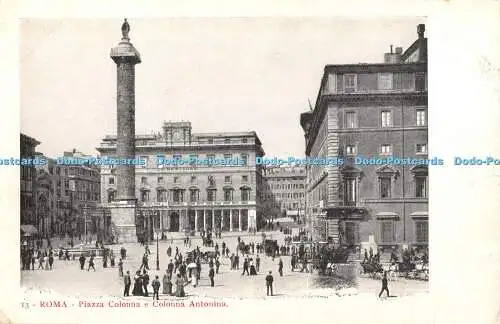 R380125 Roma Piazza Colonna e Colonna Antonina Postkarte