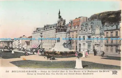 R375604 316 Boulogne Sur Mer Statue von General Jose San Martin und Sainte Beuve