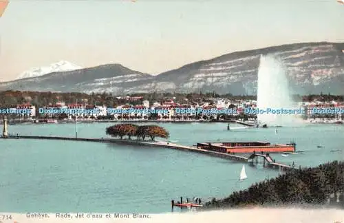 R377162 Geneve Rade jet d eau et Mont Blanc Phototypie Co