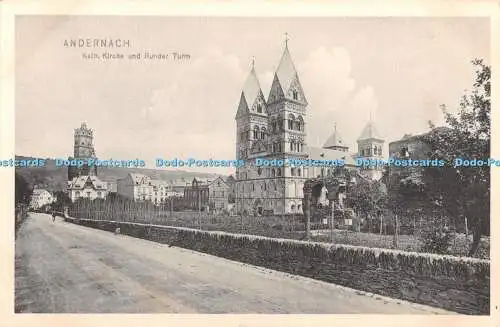 R382164 Andernach Kath Kirche und Runder Turm Cl Aug Gutmann