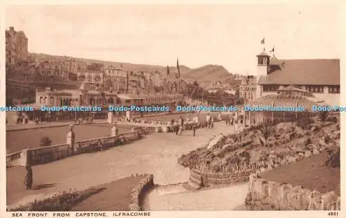 R380395 Ilfracombe Sea Front from Capstone J Salmon Gravure Style