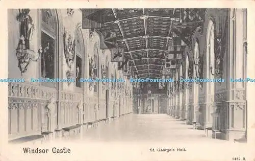 R382268 Windsor Castle St George Hall Bild Briefpapier Platino Foto 1904