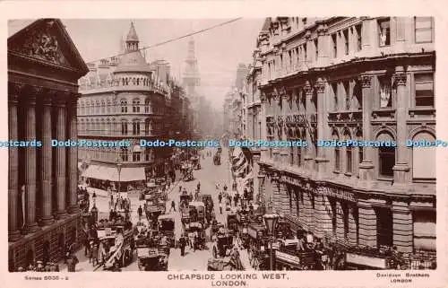 R382421 London Cheapside Looking West Davidson Bros Real Photographic Series Ser